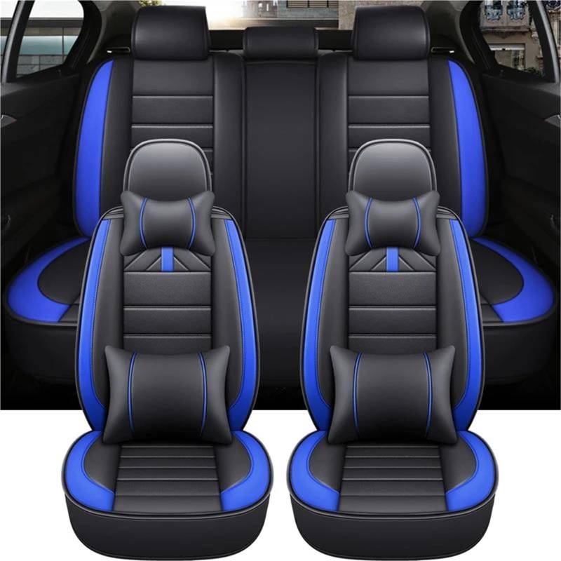 DZSQMLJG Sitzbezüge Auto Autositzkissenbezug Komplettset für Golf 7 Lederzubehör Innenraum Autositzbezüge Autositzschoner(Blue 9 PCS) von DZSQMLJG