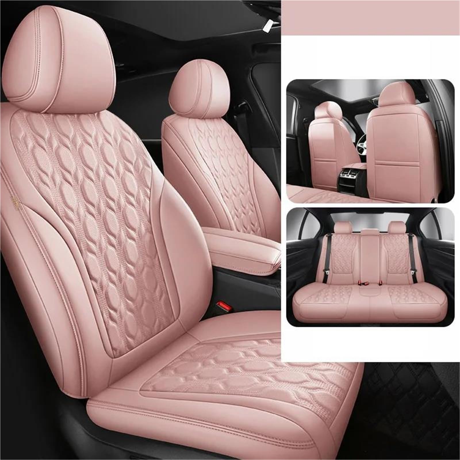 DZSQMLJG Sitzbezüge Auto Benutzerdefinierte Autositzschutzabdeckung für Hyundai i30 ix35 für Tucson für Accent für Sonata All-Inclusive-Kissen Jahreszeiten Autositzschoner(Pink) von DZSQMLJG