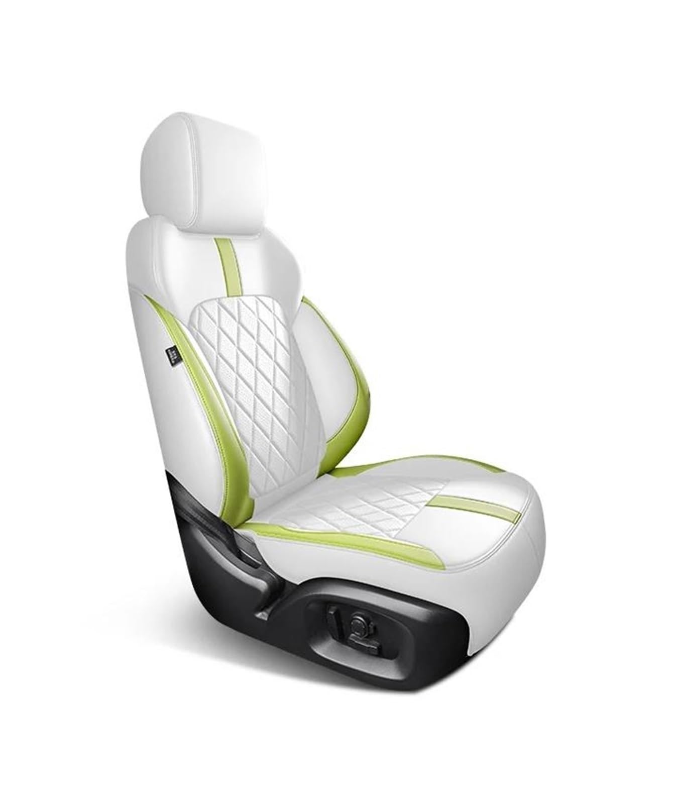 DZSQMLJG Sitzbezüge Auto Komplettes Set Custom Leder Autositzbezüge für Pajero 2008 2009 2010 2011 2012 2013 Auto Zubehör Innen Ersatzteile Autositzschoner(White Green) von DZSQMLJG