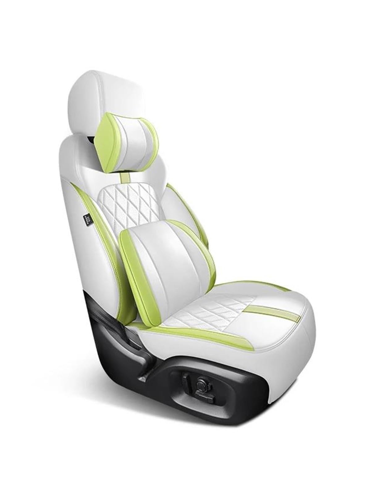 DZSQMLJG Sitzbezüge Auto Komplettes Set Custom Leder Autositzbezüge für Volvo V60 2012 2013 2014 2015 Auto Zubehör Innen Ersatzteile Autositzschoner(WH GN+backrest) von DZSQMLJG