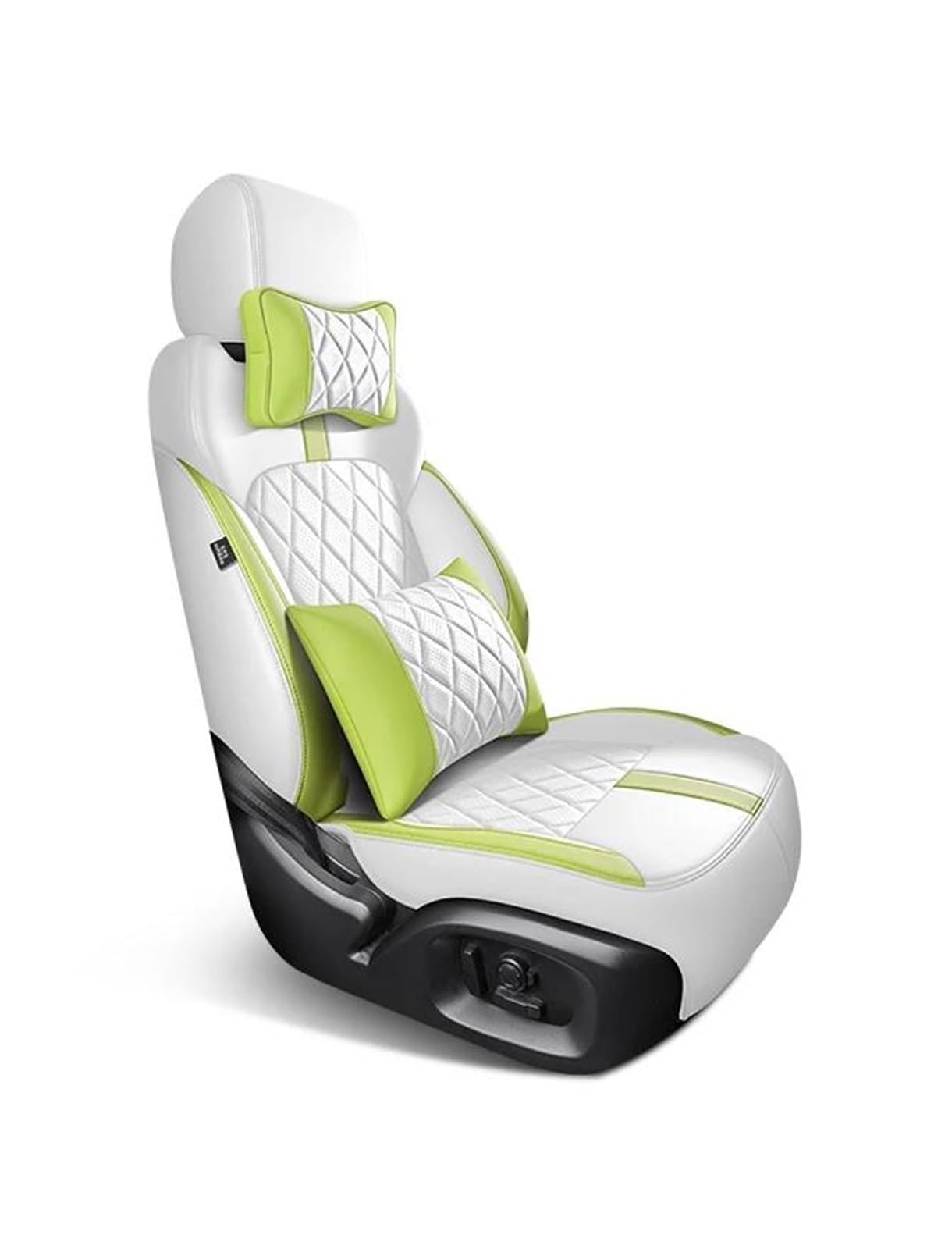 DZSQMLJG Sitzbezüge Auto Komplettes Set Custom Leder Autositzbezüge für Volvo XC60 2011 2012 2013 2014 2015 Auto Zubehör Innen Ersatzteile Autositzschoner(WH Green+Pillow) von DZSQMLJG