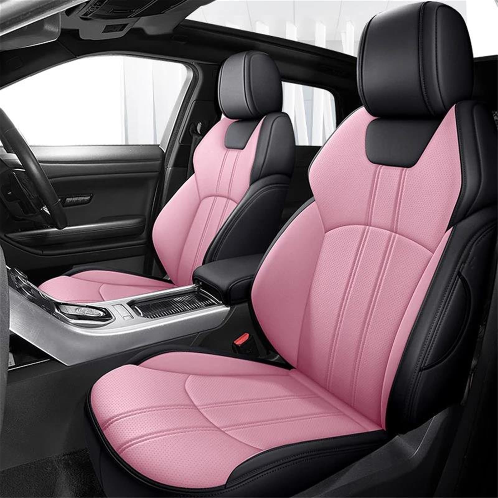 DZSQMLJG Sitzbezüge Auto Leder 5 Sitze Autositzbezüge für Lexus für NX 2015 2016 2017 2018 Zubehör Autositzschoner(Black pink) von DZSQMLJG