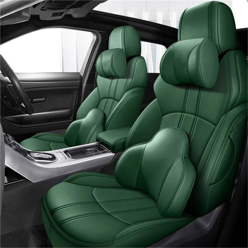 DZSQMLJG Sitzbezüge Auto Leder 5 Sitze Autositzbezüge für Lexus für NX 2015 2016 2017 2018 Zubehör Autositzschoner(Green+Pillow) von DZSQMLJG