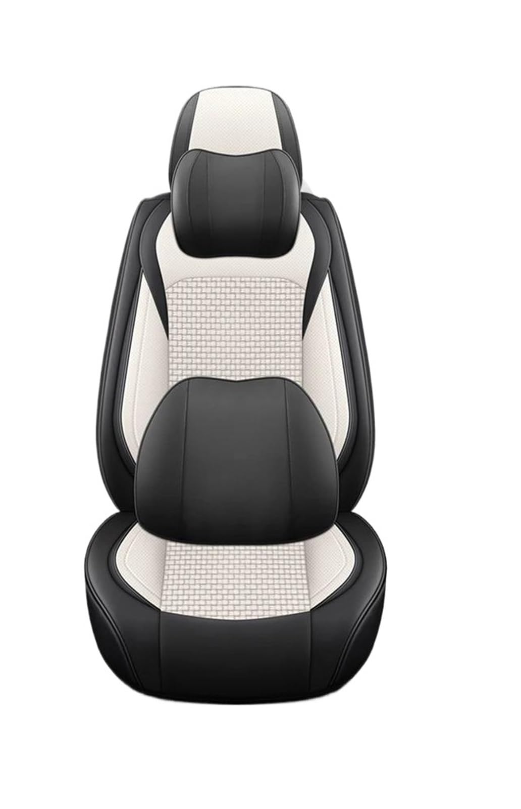 DZSQMLJG Sitzbezüge Auto Leder-Autositzbezüge für Toyota für Aygo X5 E53 Autositzbezüge Autositzkissen Autositzschoner(White 9PCS) von DZSQMLJG