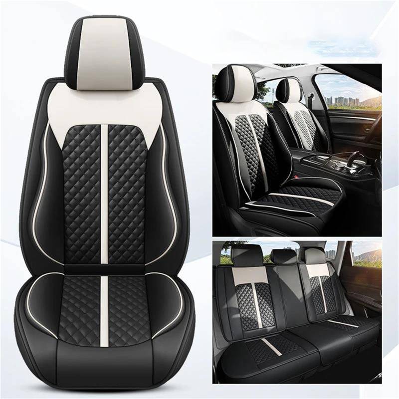 DZSQMLJG Sitzbezüge Auto Leder Autositzbezug für Alfa für Romeo für Mito Innenzubehör Autositzbezüge Autositzkissen Autositzschoner(Black 5PCS) von DZSQMLJG