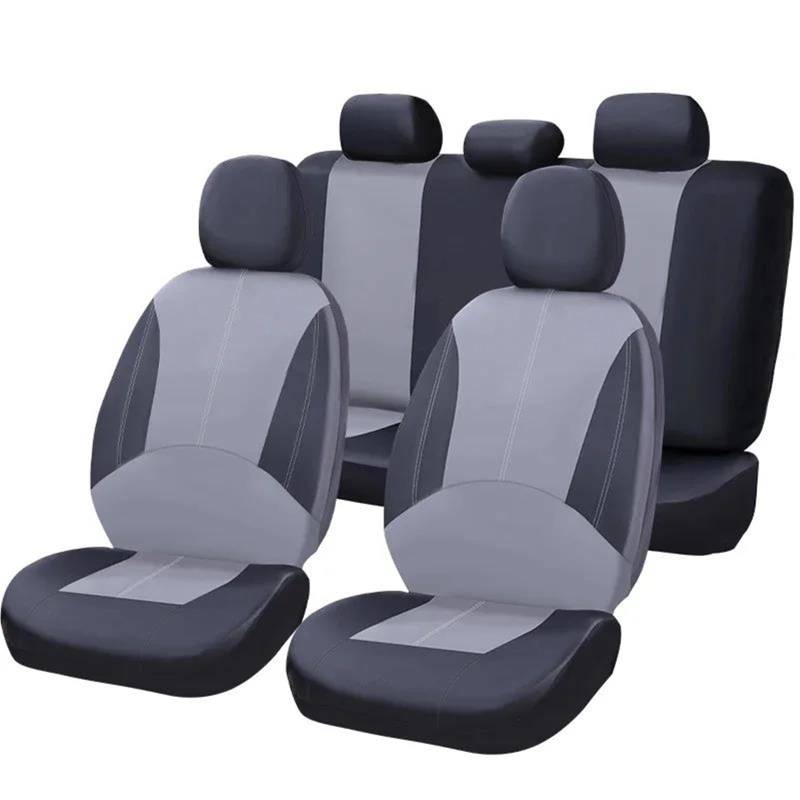 DZSQMLJG Sitzbezüge Auto PU-Leder-Komplettset-Autositzbezüge für Nissan für Qashqai J10 Auto-Innenausstattung Autositzschoner(Gray Full Set) von DZSQMLJG