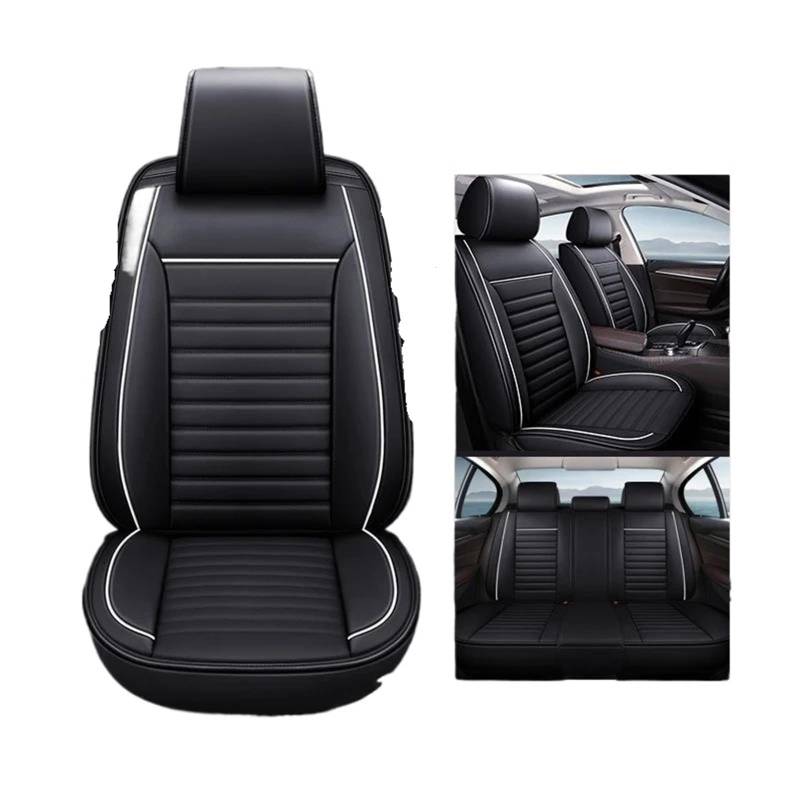 DZSQMLJG Sitzbezüge Auto Volle Set Auto Sitz Abdeckung Für Subaru Für Outback XV Auto Leder Innen Zubehör Auto Sitzbezüge Auto Sitzkissen Autositzschoner(Black White) von DZSQMLJG