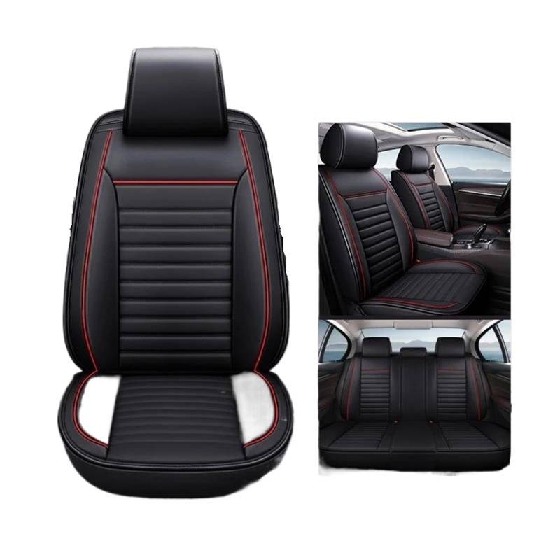 DZSQMLJG Sitzbezüge Auto Volle Set Auto Sitz Abdeckung Für X3 E83 F11 Auto Leder Innen Zubehör Auto Sitzbezüge Auto Sitzkissen Autositzschoner(Schwarz Rot) von DZSQMLJG