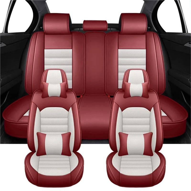 DZSQMLJG Sitzbezüge Auto Vollständiger Satz Autositzbezüge für Chevy für Captiva für Tracker für Cruze für Sonic für Orlando für Onix für Spark für Cobalt Autositzschoner(Red White+Pillow) von DZSQMLJG