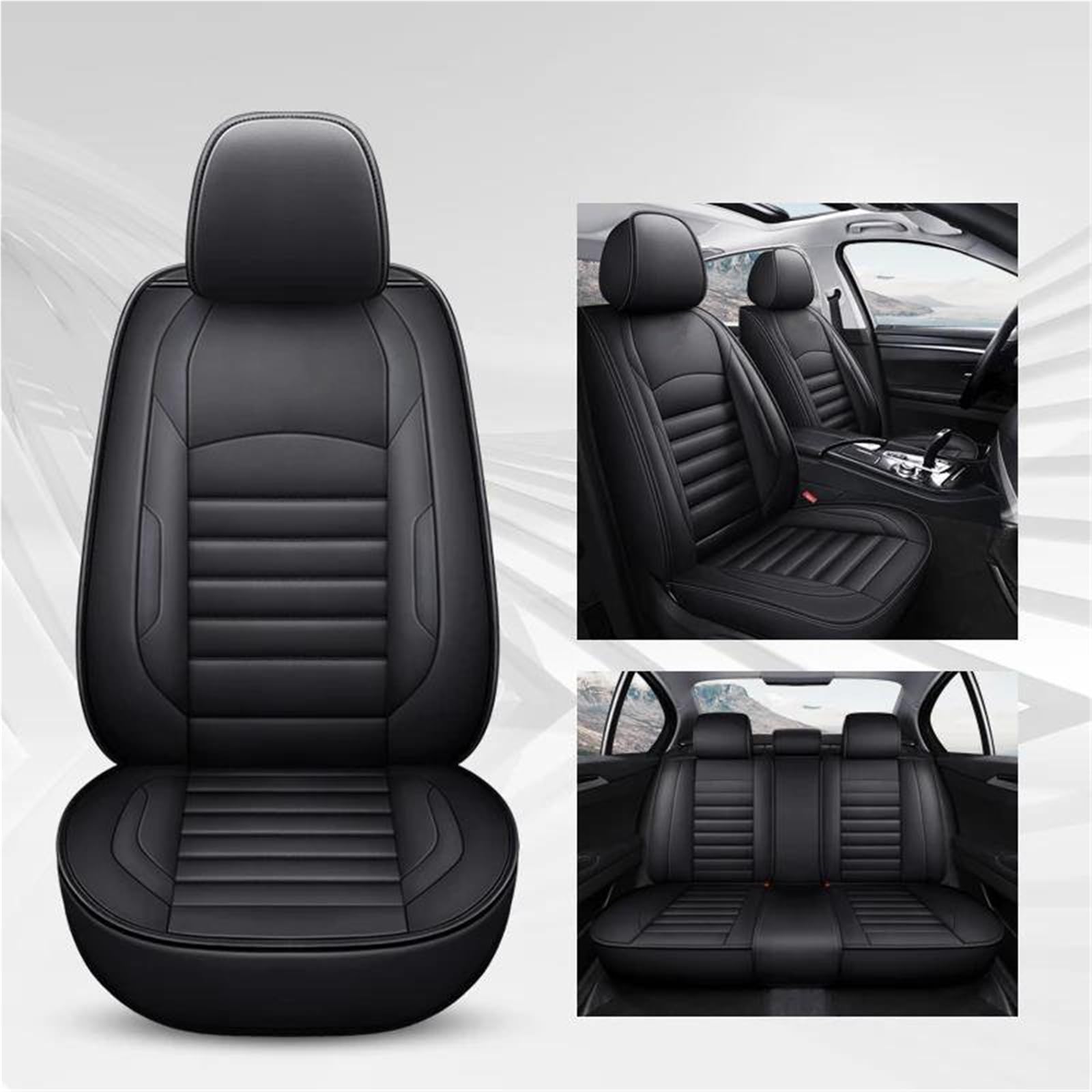 DZSQMLJG Sitzbezüge Auto Vollständiger Satz Autositzbezug für Jeep für Renegade Innenzubehör Autositzbezüge Autositzkissen Autositzschoner(Black 5PCS) von DZSQMLJG