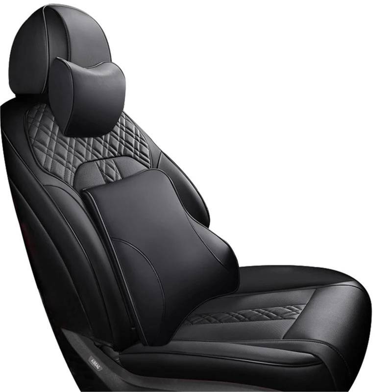 DZSQMLJG Sitzbezüge Auto Vollständiger Satz Leder-Autositzbezüge für Mazda 6 GG CX5 GJ GH CX3 BK CX7 BL 3 2010 CX30 für Demio-Zubehör Autositzschoner(Black+backrest) von DZSQMLJG