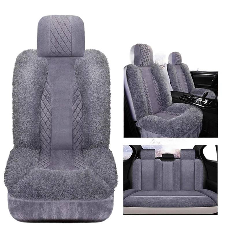 DZSQMLJG Sitzbezüge Auto Winter Plüsch Auto Sitzbezug Für SsangYong Für Rexton Zubehör Auto Sitzbezüge Auto Sitzkissen Autositzschoner(Gray 5 PCS) von DZSQMLJG