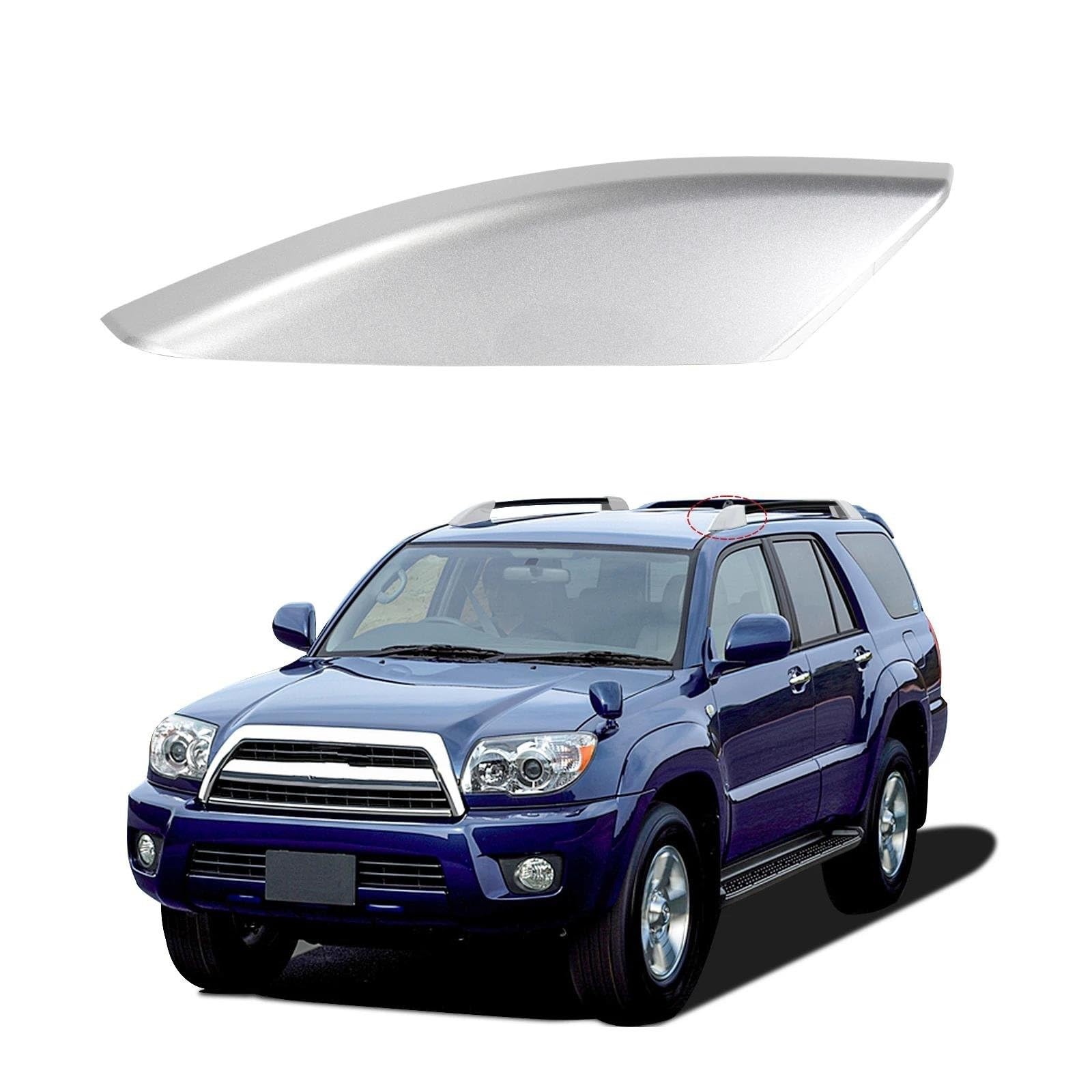 Dachträger Autodachträgerabdeckung für Toyota für 4Runner 4WD N210 2003 2004 2005 2006 2007 2008 2009 Gepäckträgerabdeckung Relingträger(Silver Front L) von DZSQMLJG