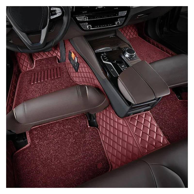 Fußmatten Auto-Fußmatten Für Mitsubishi Für Pajero Für Sport 2017 Lancer Zubehör Teppiche Teppiche fussmatten Auto(Wine-red) von DZSQMLJG