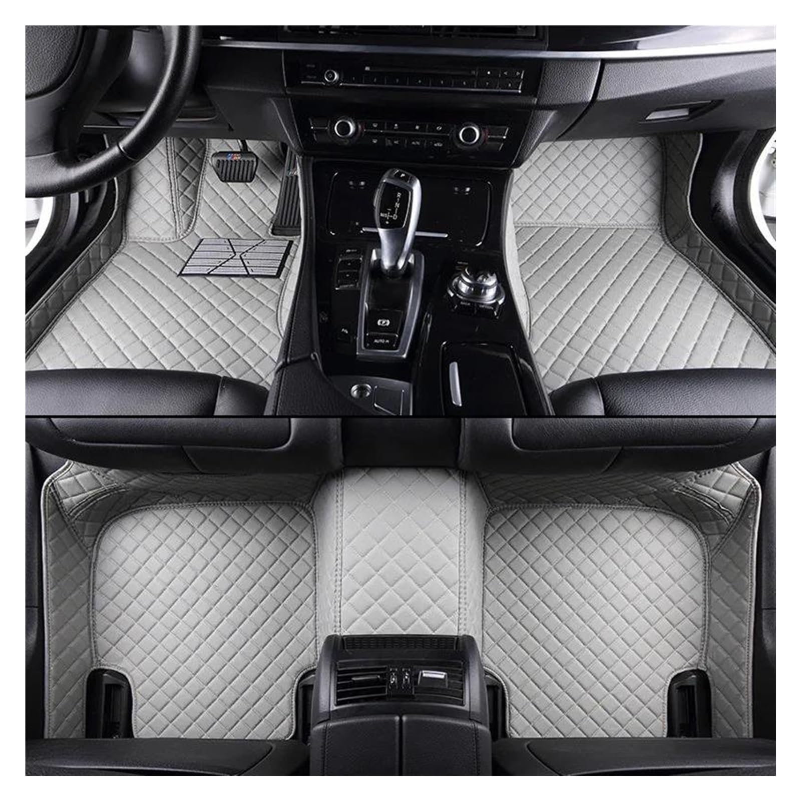 Fußmatten Benutzerdefinierte Auto Luxus Leder Bodenmatte für Range für Rover für Evoque 2012 2013 2014 Matte Full Set Wasserdichtes Zubehör fussmatten Auto(Grav) von DZSQMLJG