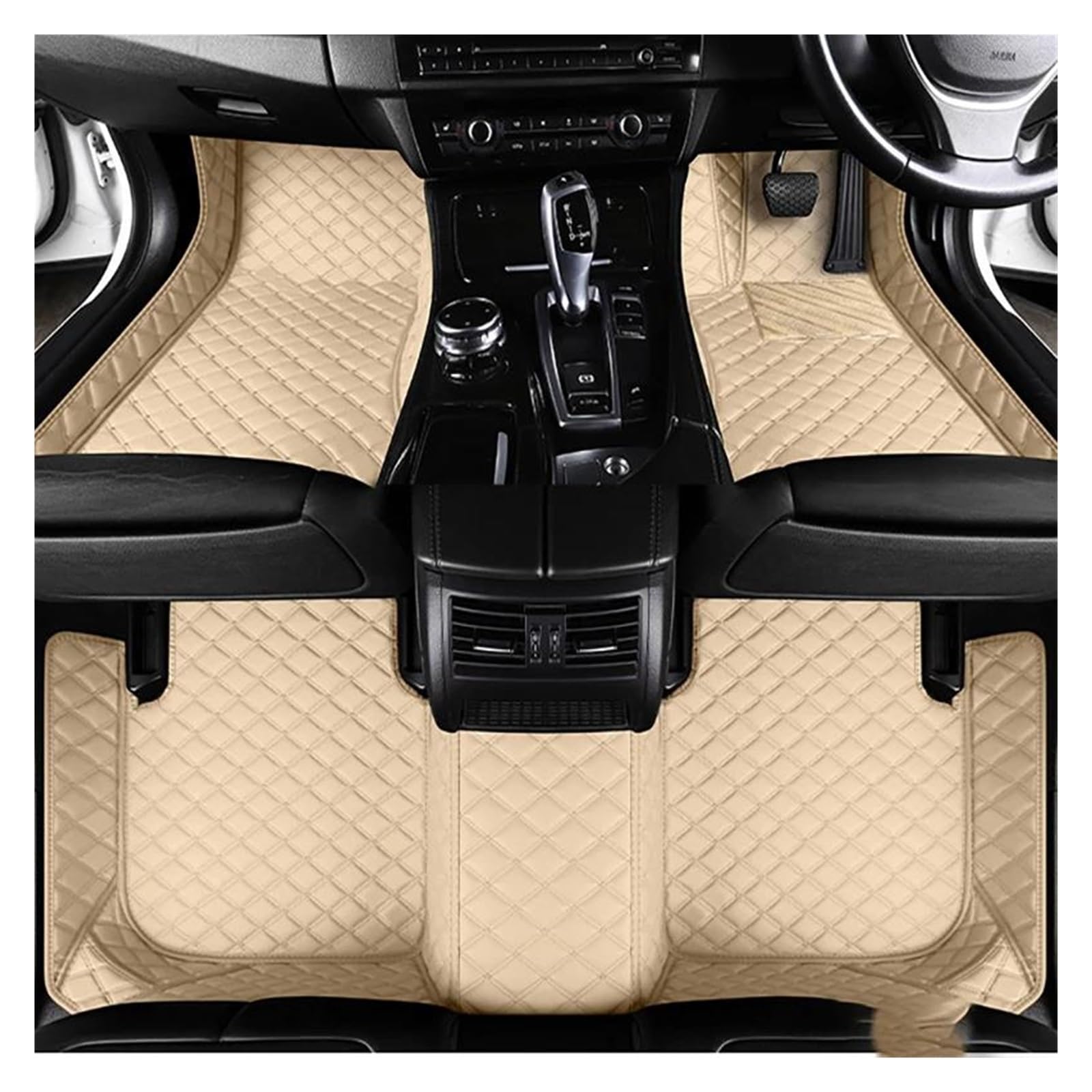 Fußmatten Benutzerdefinierter kompletter Satz RHD-Autofußmatten aus Leder für Mazda 6 GH 2007-2011 Innenausstattung Automatten Teppiche Zubehör fussmatten Auto(Beige) von DZSQMLJG