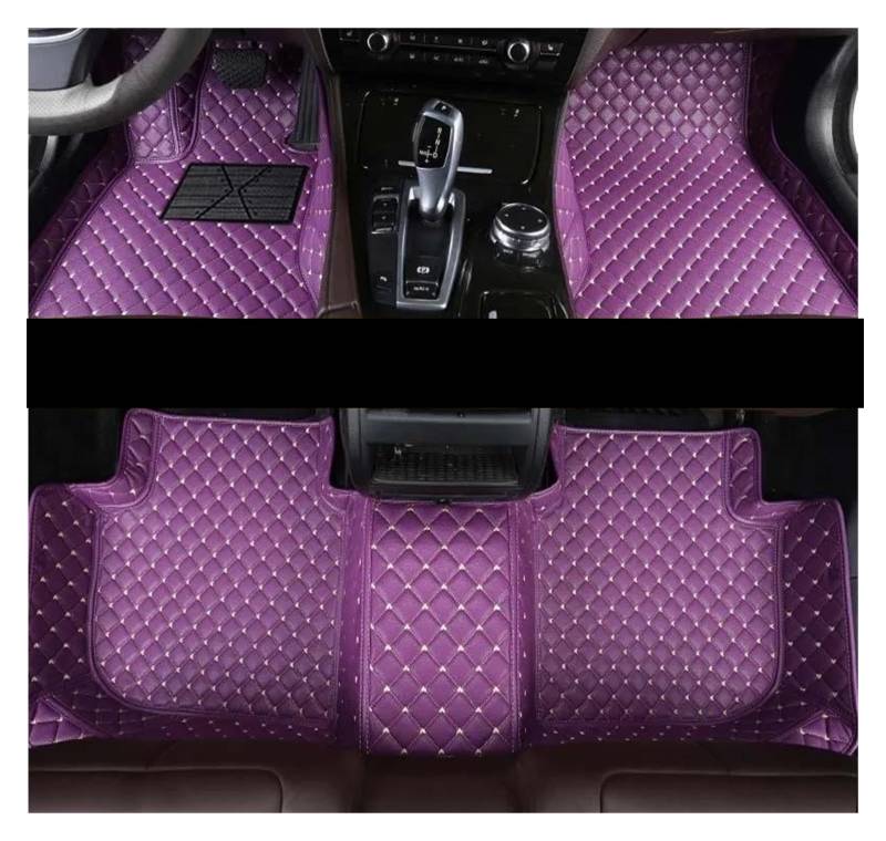 Fußmatten Custom Car Fußmatten für Maserati für Ghibli 2013 2014 2015 2016 2017 2018 2019 2020 2021 2022 2023 Auto Teppiche Fuß Coche fussmatten Auto(Lila) von DZSQMLJG