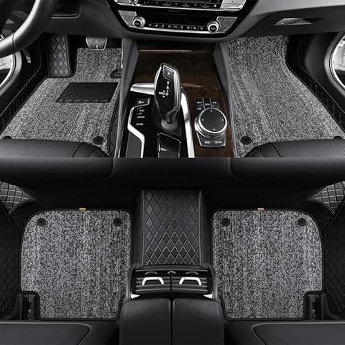 Fußmatten Custom Fashion Full Set Auto-Fußmatten für Crossland X 2017 2018 2019 2020 Auto-Matten Teppiche Innenausstattung fussmatten Auto(Black Gray) von DZSQMLJG