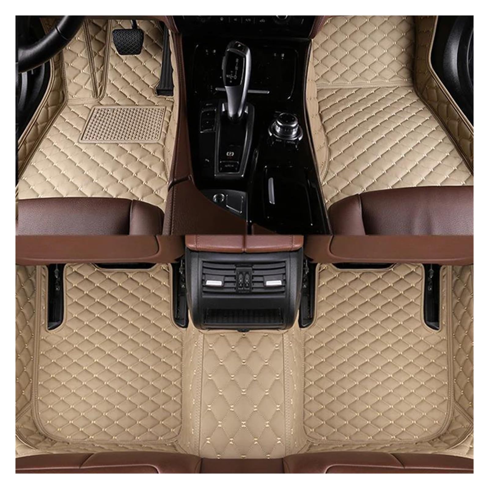 Fußmatten Custom Style Auto Fußmatten für VW für EOS 2005-2016 innendetails Autozubehör Teppich fussmatten Auto(Beige) von DZSQMLJG