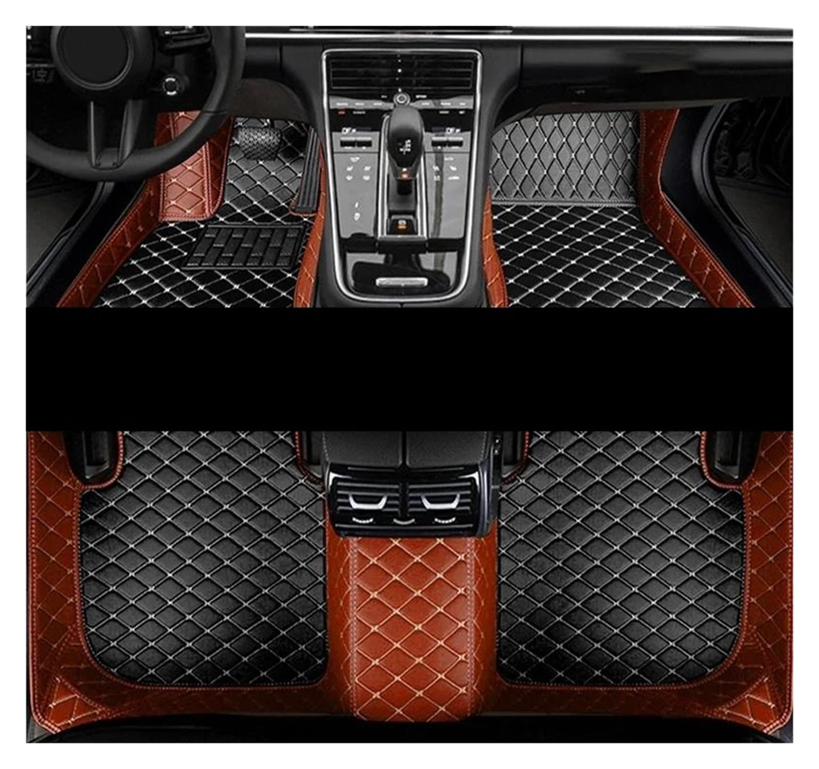 Fußmatten Für Captur 2013 2014 2015 2016 2017 2018 Auto Fußmatten Styling Custom Auto Zubehör Teppiche Schützen fussmatten Auto(LHD Black Brown) von DZSQMLJG