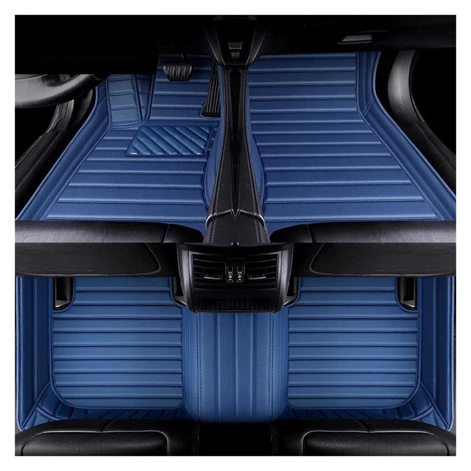 Fußmatten Kunstleder-Auto-Bodenmatte für Jeep für Grand für Cherokee 2007-2018 Autozubehör fussmatten Auto(Blue 5 seat) von DZSQMLJG