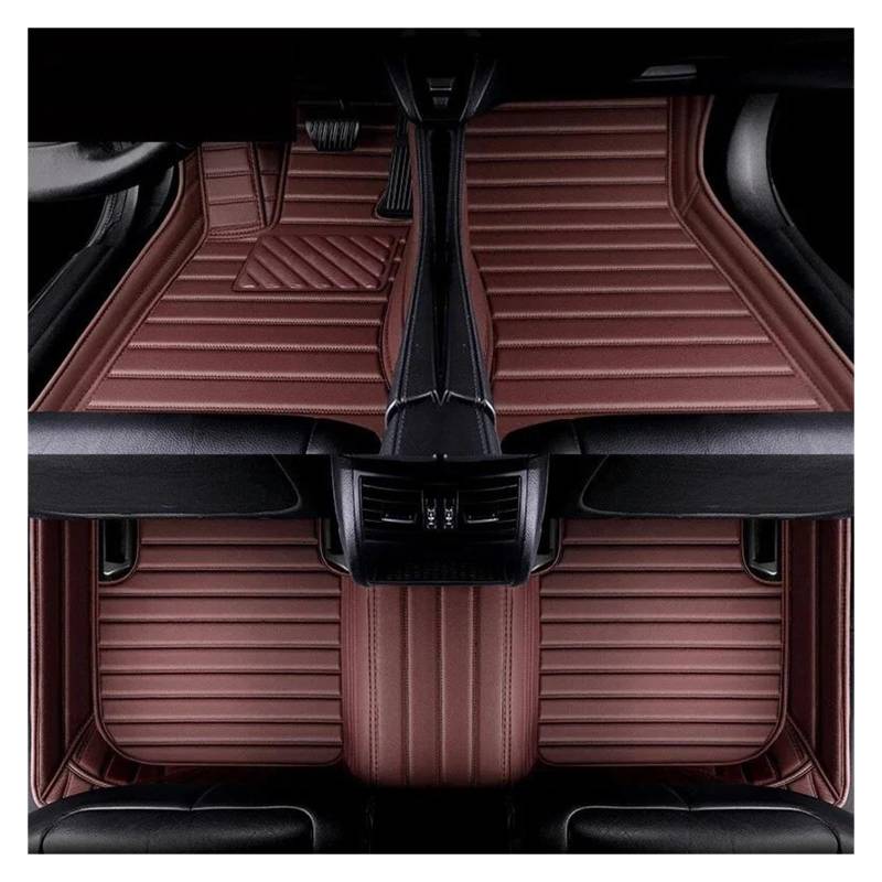 Fußmatten Kunstleder-Auto-Bodenmatte für Mercedes für Benz B W245 W246 W247 2008-2023 Autozubehör fussmatten Auto(Coffee 5 seat) von DZSQMLJG