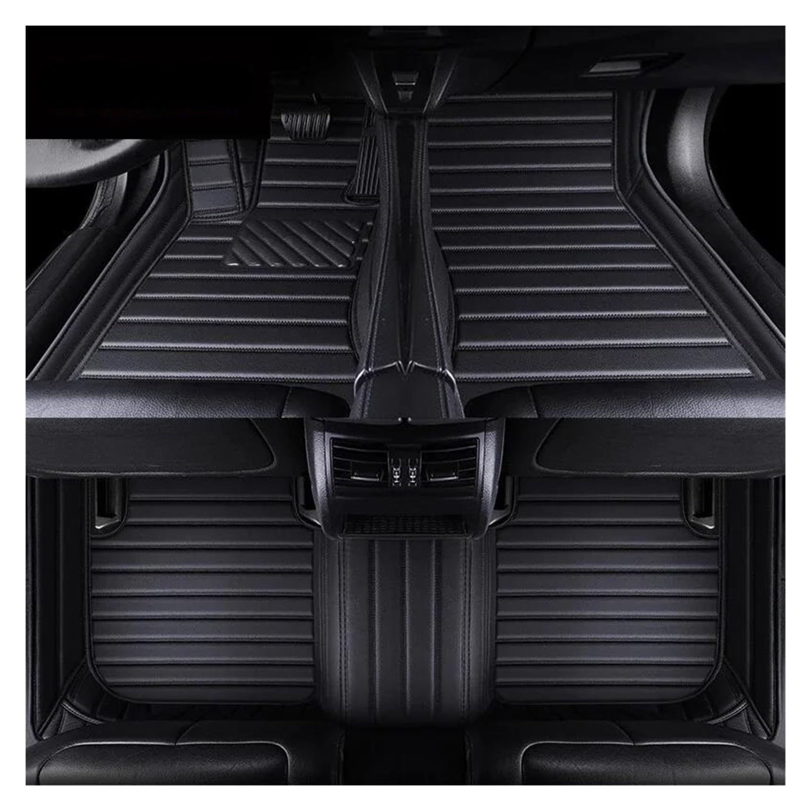 Fußmatten Kunstleder-Auto-Bodenmatte für Nissan für X-Trail 2008-2023 für GT-R 2012-2016 Autozubehör fussmatten Auto(Black 5 seat) von DZSQMLJG