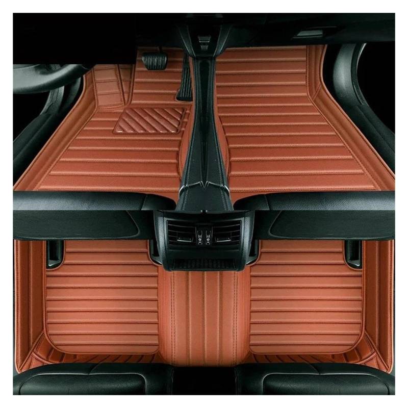 Fußmatten Kunstleder-Auto-Bodenmatte für SsangYong für Chairman 2012 2013 2014 2015 2016 2017 2018 2019 Autozubehör fussmatten Auto(Brown 5 seat) von DZSQMLJG