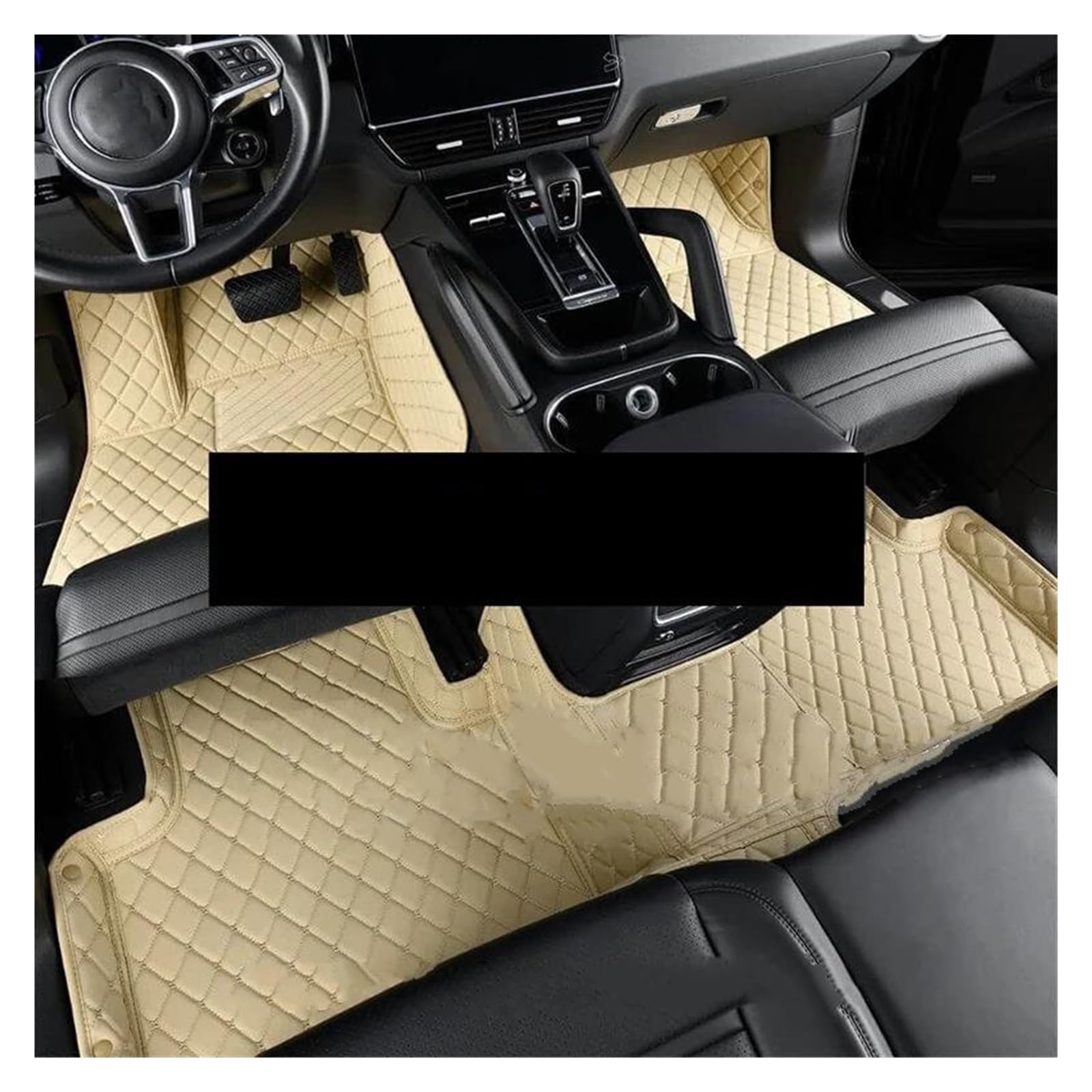 Fußmatten Leder-Auto-Fußmatte für die meisten Automodelle, Innendetails, Zubehör fussmatten Auto(Beige) von DZSQMLJG