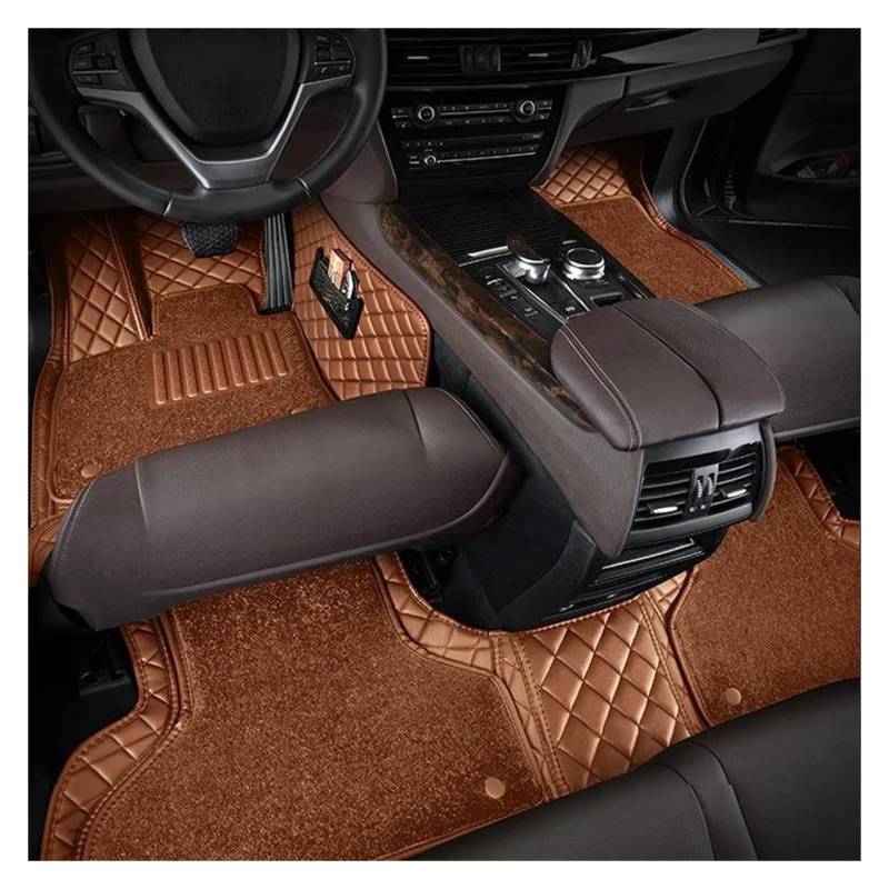 Fußmatten Leder-Auto-Fußmatten für Jaguar XF XE X-Type F 2015 2016 2017 2018 2019 2020 2021 2022 2023 2024 Pace Zubehör Teppiche fussmatten Auto(Gelb) von DZSQMLJG