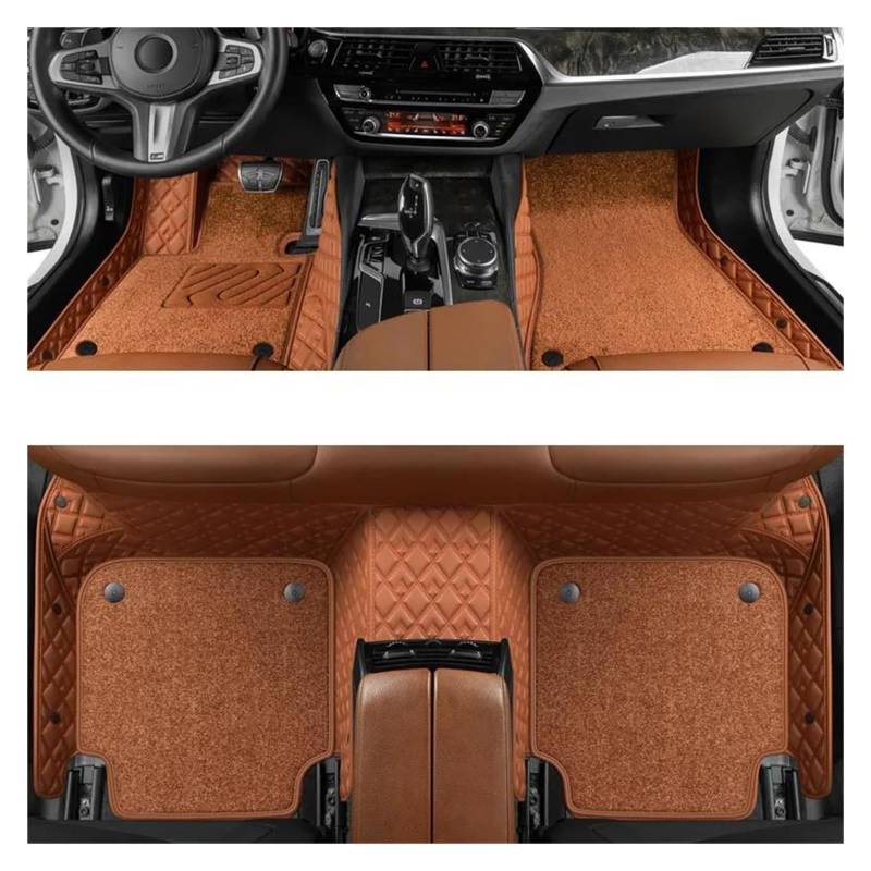 Fußmatten Maßgeschneiderte Luxus-Fußmatten für Citroen C4 2012-2017 Auto-Matten-Zubehör Innenraum-Ersatzteile komplettes Set fussmatten Auto(Orange) von DZSQMLJG