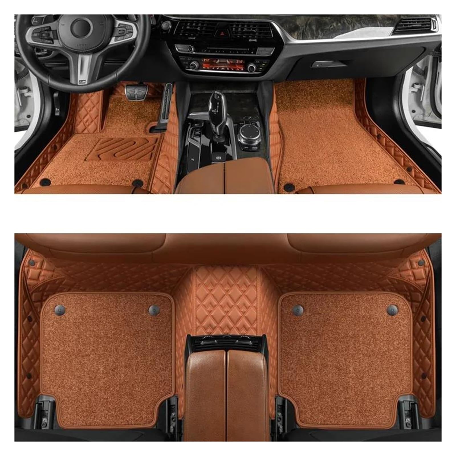 Fußmatten Maßgeschneiderte Luxus-Fußmatten für SsangYong für Kyron 2007–2016, Auto-Matten, Zubehör, Innenraum, Ersatzteile, komplettes Set fussmatten Auto(Orange) von DZSQMLJG