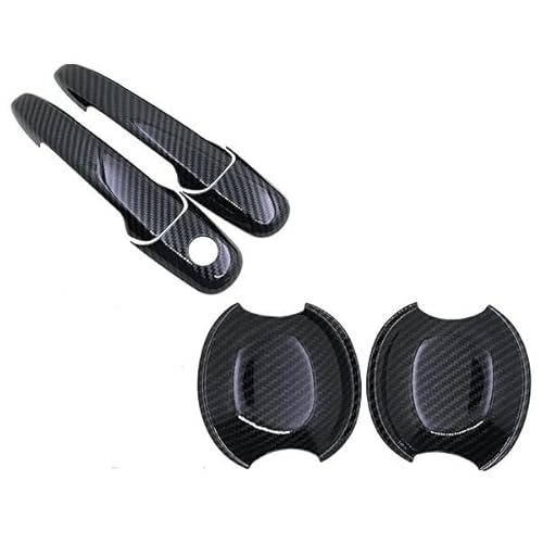 Auto-Außentürgriff Schwarz Carbon Faser Türgriffe Abdeckung Trim Set für Mazda RX-8 RX8 RX 8 2002~2012 Auto Zubehör Aufkleber Auto Schutz Styling Außentürgriff(Handle Bow 2 Door) von DZSQOMHGD