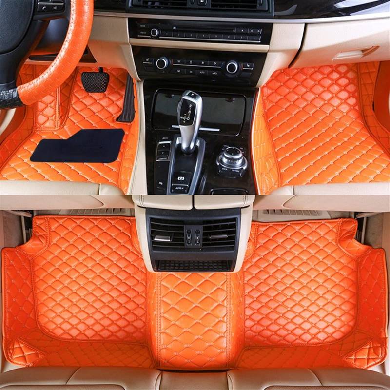 Fußraummatten 7 Sitze Custom Car Bodenmatte Autoteppich Für Pilot 2016 2017 2018 2019 2020 2021 2022 Auto-Schondecke(Orange) von DZSQOMHGD