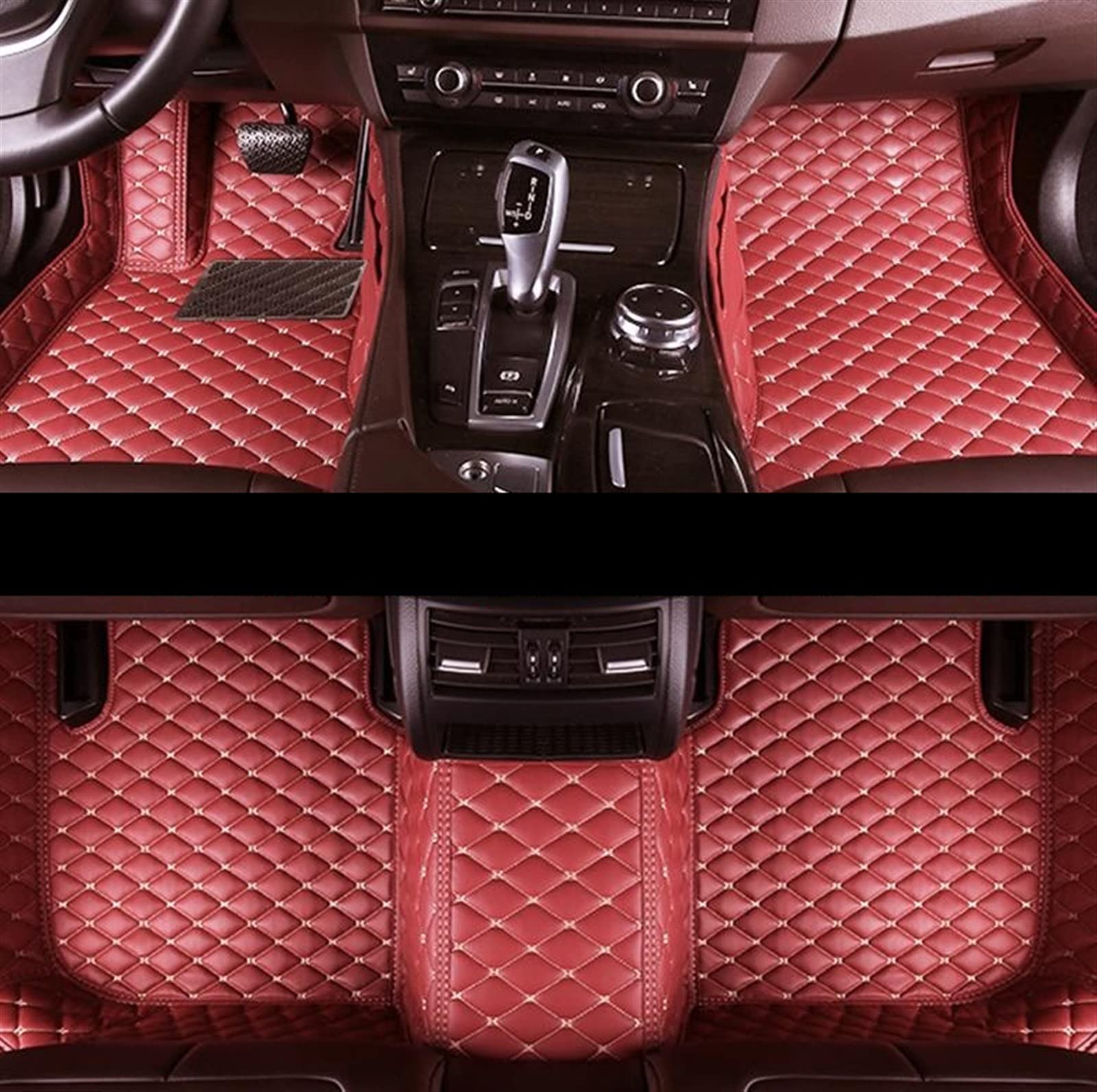 Fußraummatten Auto-Fußmatten Custom Auto Foot Pads Auto Teppichabdeckung Innenausstattung Für Q7 Five Seats 2016 2017 2018 2019 Auto-Schondecke(WEINROT) von DZSQOMHGD