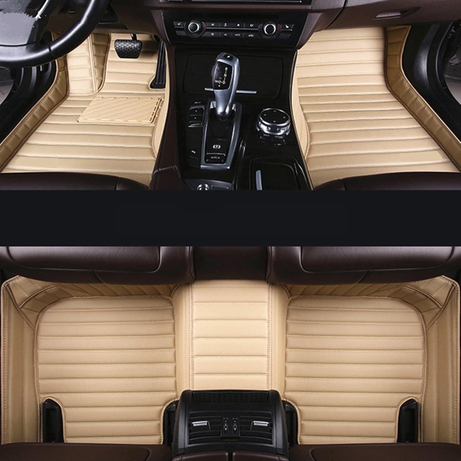 Fußraummatten Auto-Fußmatten-Set Wasserdichtes Zubehör Auto-Innenteppiche Für Mazda Für CX5 2017 2018 2019 2020 Auto-Schondecke(Beige) von DZSQOMHGD