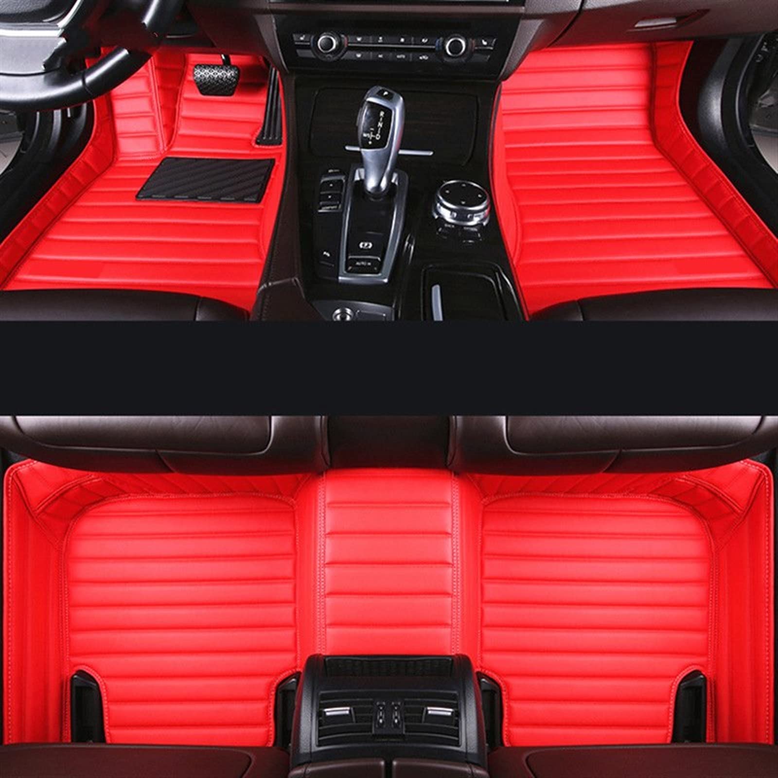 Fußraummatten Auto-Fußmatten-Set Wasserdichtes Zubehör Auto-Innenteppiche Für X3 F25 2011 2012 2013 2014 2015 2016 Auto-Schondecke(Racing Red) von DZSQOMHGD