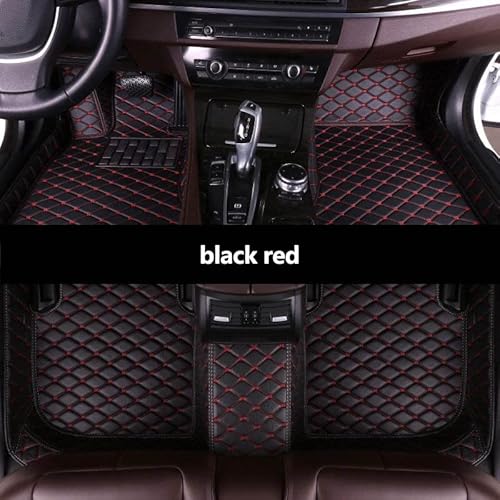 Fußraummatten Custom Car Fußmatten Auto Styling Autozubehör Für Hummer H2 H3 Auto-Schondecke(Schwarz Rot) von DZSQOMHGD