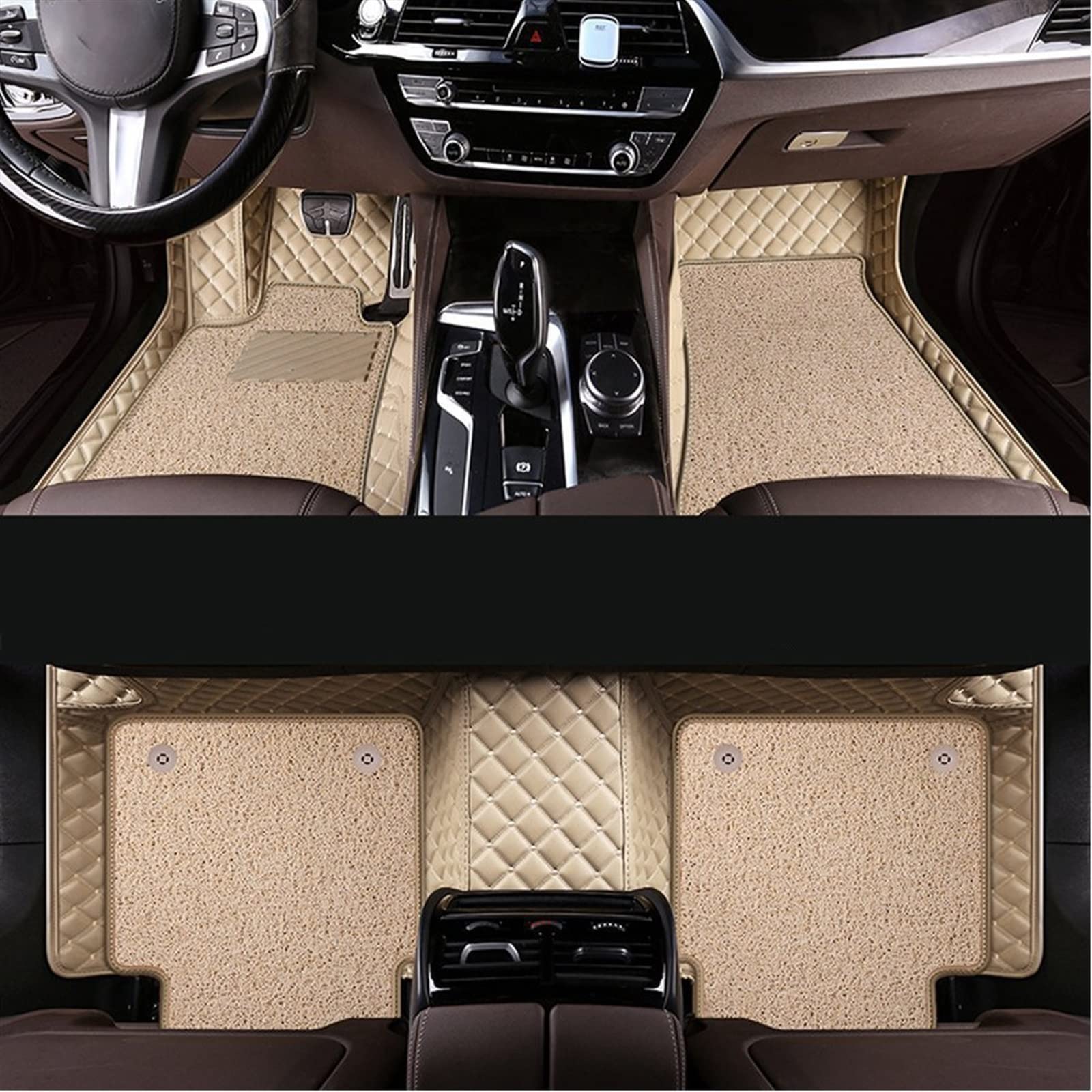 Fußraummatten Custom Car Fußmatten Autoteppiche Autozubehör Für Mazda 2 3 5 6 Für Atenza Für Axela Für Demio Für CX-3 CX3 CX-5 CX5 CX7 Auto-Schondecke(Beige) von DZSQOMHGD