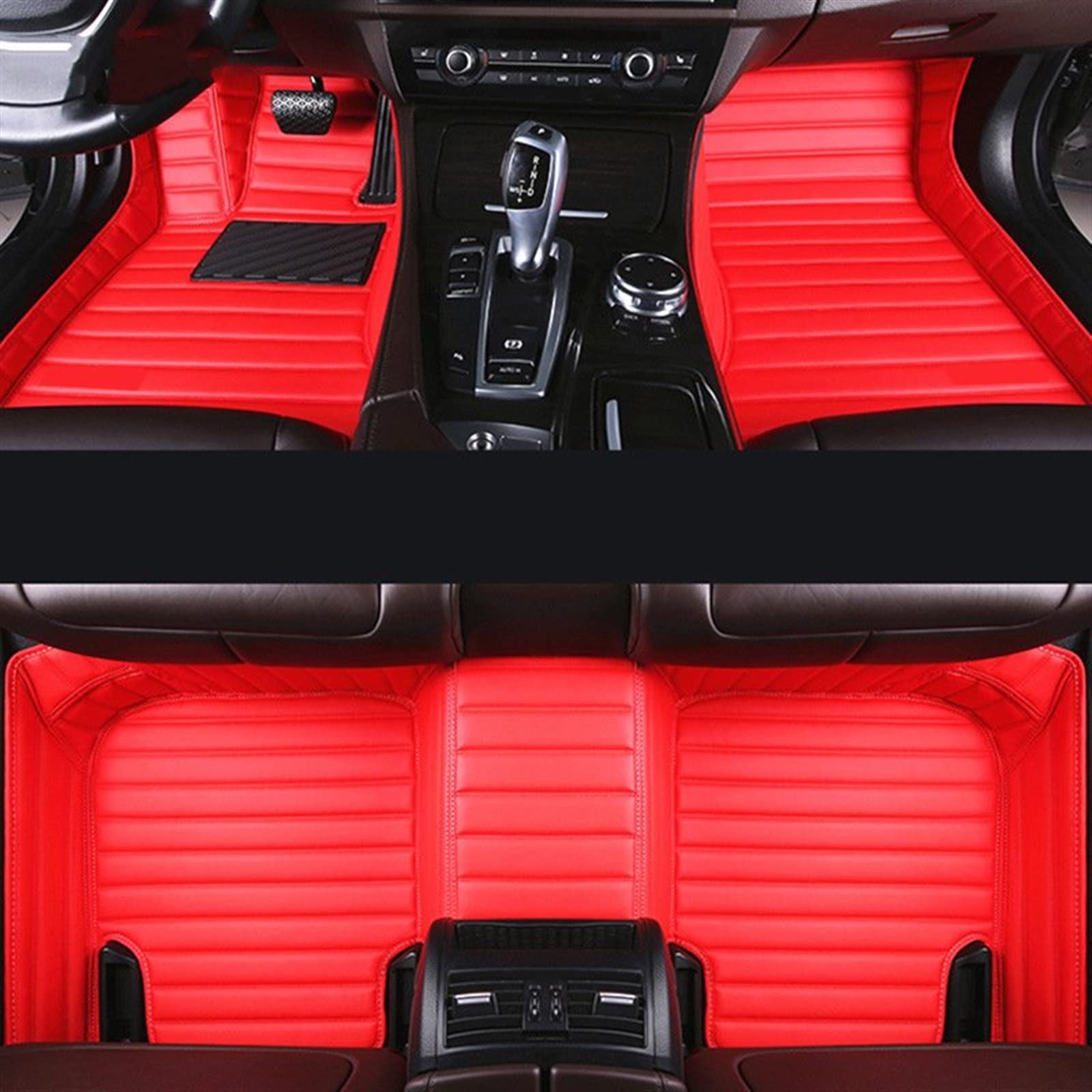 Fußraummatten Für Dodge Für Journey 2009-2016 2017 2018 Auto-Fußmatten-Set Wasserdichtes Zubehör Auto-Innenteppiche Auto-Schondecke(Rot) von DZSQOMHGD