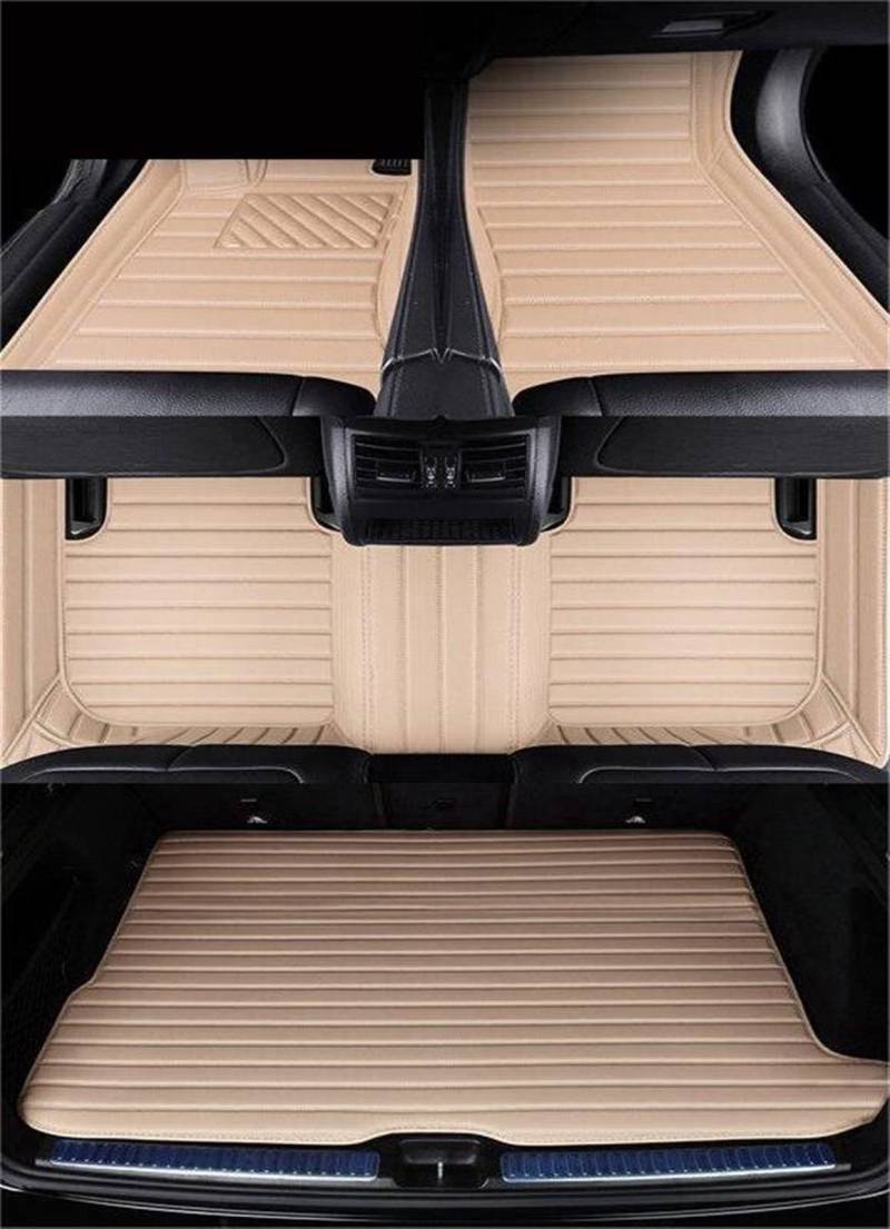 Fußraummatten Für E82 Für 1er 2 Türer 2004-2013 Custom Stripe Auto Fußmatten Innendetails Auto Zubehör Teppich Auto-Schondecke(Beige2) von DZSQOMHGD