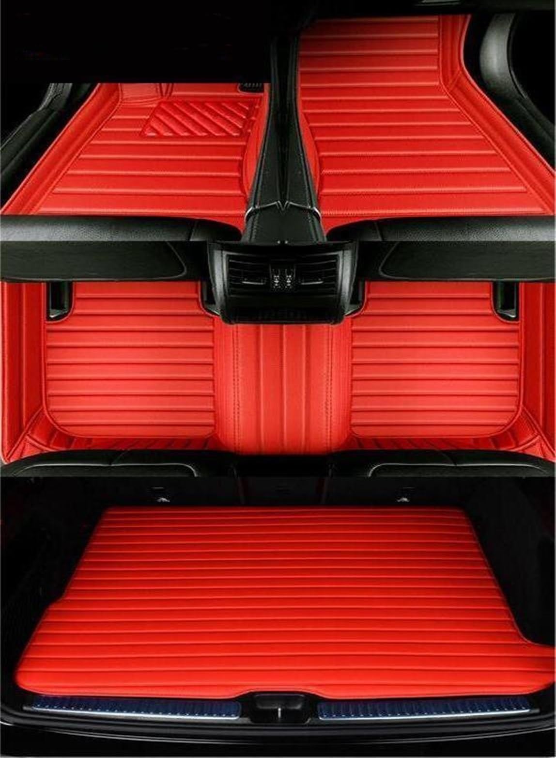 Fußraummatten Für E82 Für 1er 2 Türer 2004-2013 Custom Stripe Auto Fußmatten Innendetails Auto Zubehör Teppich Auto-Schondecke(Red2) von DZSQOMHGD