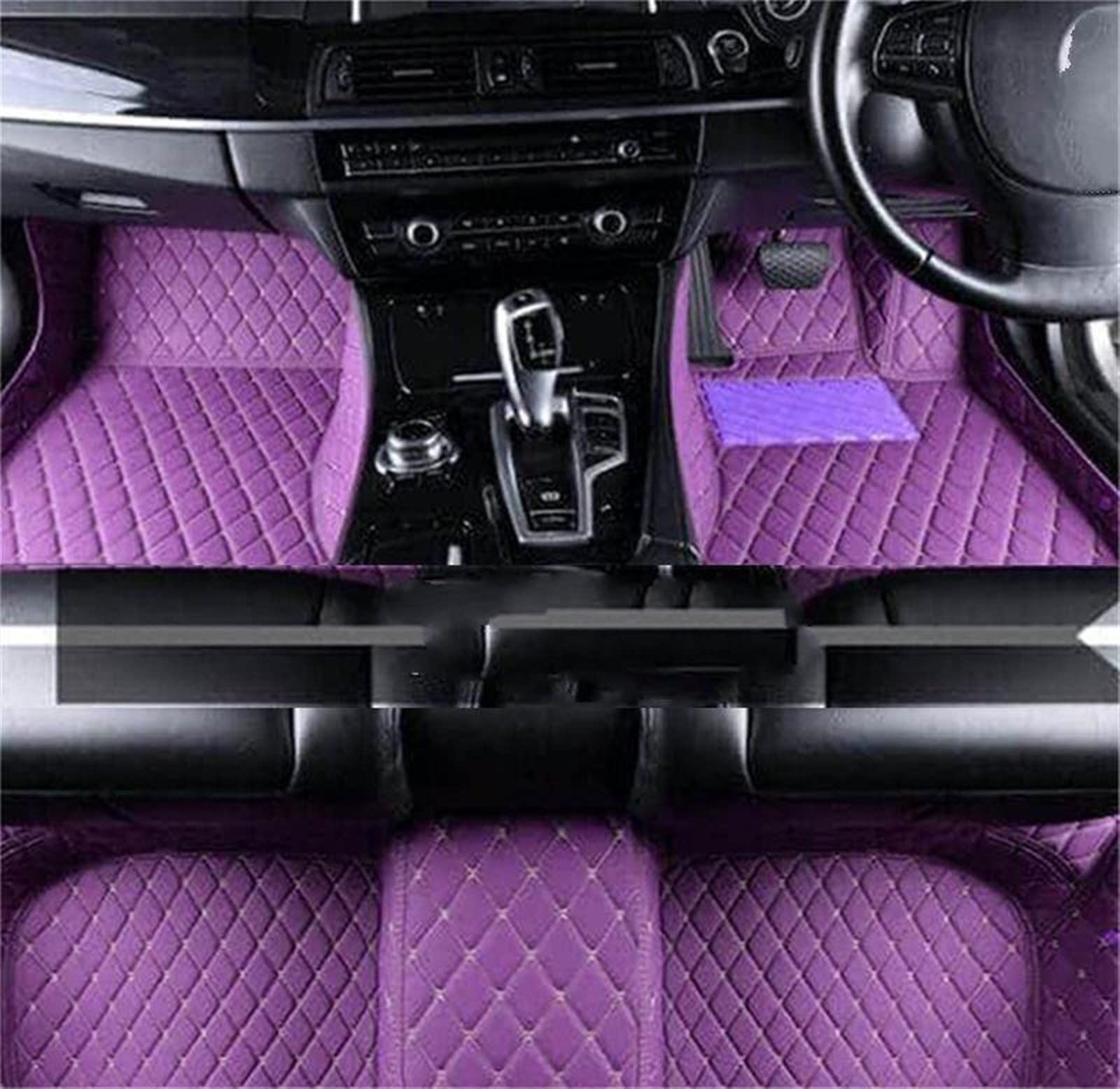 Fußraummatten Für FIAT Für Abarth 595 X290 2012-2019 2020 2021 2022 Auto-Fußmatte wasserdichte Tapetes Automatten Boden Autozubehör Auto-Schondecke(RHD Purple) von DZSQOMHGD