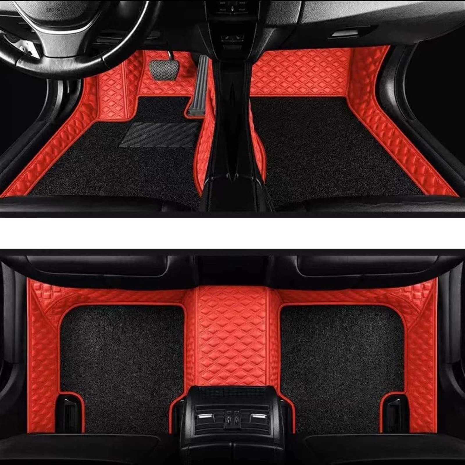 Fußraummatten Für Hyundai Für Veloster 2015-2011 Auto Fußmatten Teppiche Benutzerdefinierte Floorliners Innenraum Autoteile Styling Zubehör Auto-Schondecke(Red Black) von DZSQOMHGD