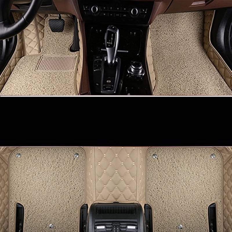 Fußraummatten Für Mitsubishi Für Outlander 5 Sitze 2019 2018 2017-2013 Auto Fußmatten Teppiche Floorliners Zubehör Auto-Schondecke(Beige and beige) von DZSQOMHGD