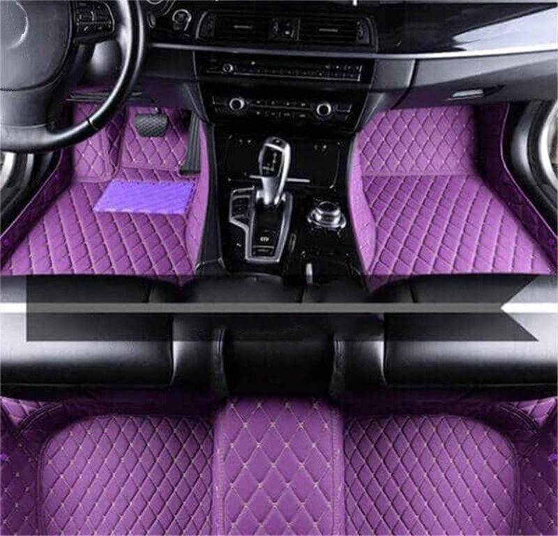 Fußraummatten Für Mitsubishi Für Outlander Für PHEV GN 2022~2023 5-Sitz-Hybridfahrzeug-Automatten Lederpolster Auto-Fußmatten Autozubehör LHD Auto-Schondecke(LHD Purple) von DZSQOMHGD