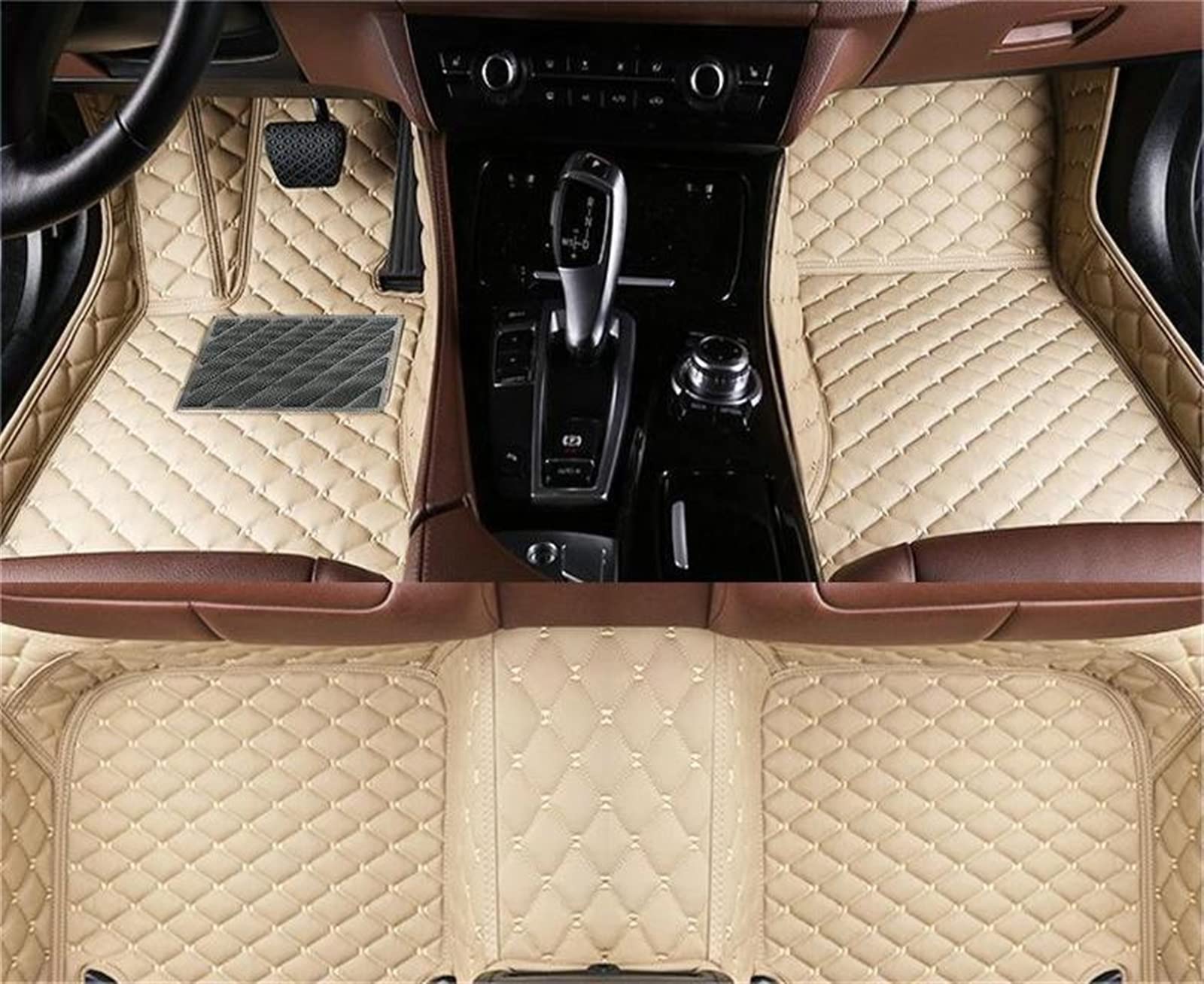 Fußraummatten Für Volvo V90 2017 2018 2019 2020 Auto Fußmatten Custom Auto Fußpolster Autoteppich Abdeckung Linkslenker Modelle Auto-Schondecke(Beige) von DZSQOMHGD