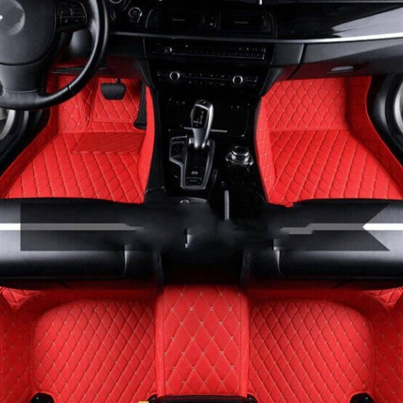 Fußraummatten Leder-Auto-Fußmatten Für F36 Für Gran Coupé Autozubehör Leder-Fußmatten-Innenraum Auto-Schondecke(Racing Red) von DZSQOMHGD