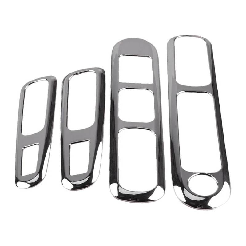 Griffverkleidung 4PCS Silber Auto Tür Armlehne Panel Griff Halter Fensterheber Schalter Taste Abdeckung Trim Für Peugeot 3008 2009-2015 Türgriff von DZSQOMHGD