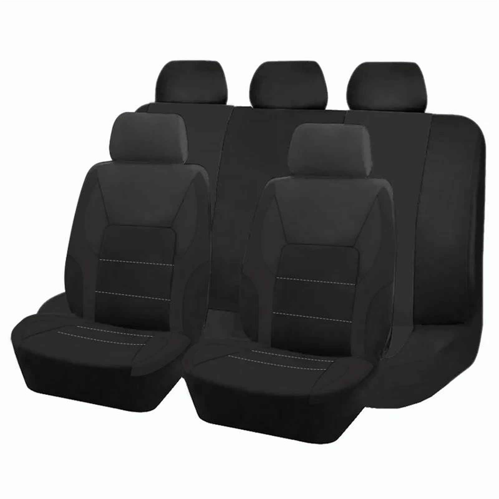 DZSQOSJB SitzbezüGe Auto Universelle Autositzbezüge Aus Stoff Mit Airbag-kompatiblem 2-mm-Schwamm Für Die Meisten Auto-SUV-LKW-Van Vordersitze(Black 5 seat) von DZSQOSJB